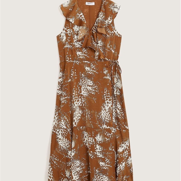 Satin Ruffled Wrap Maxi Dress - Addition Elle - Picture 2 of 10